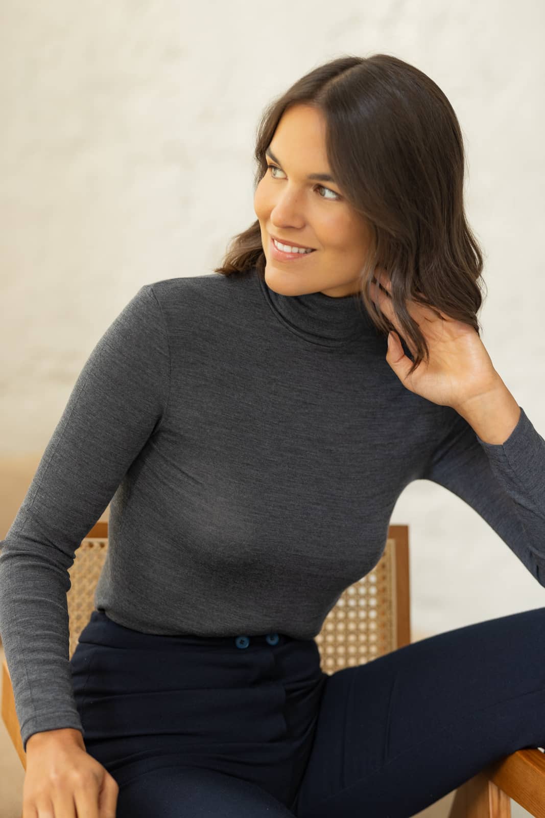 sous-pull thermique col roulé, Arthur - Ardoise