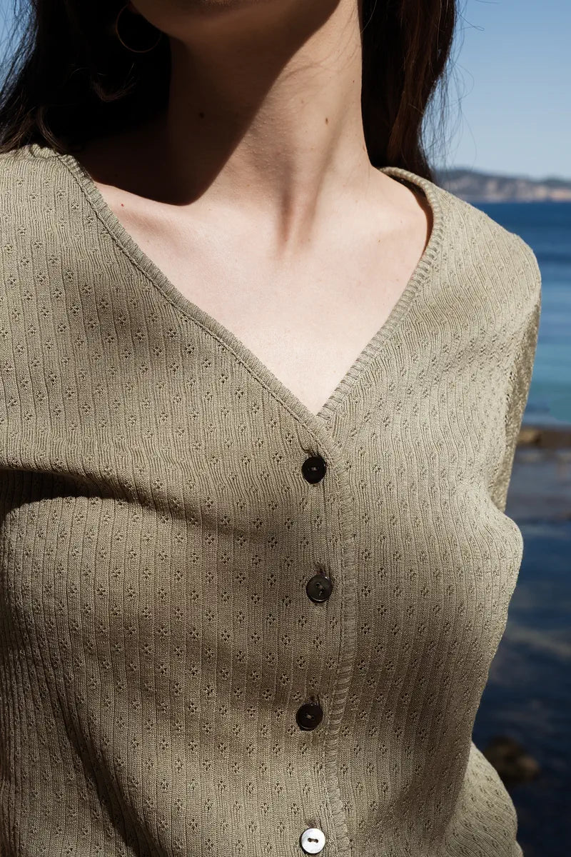 gilet maceo coton - Vert sauge