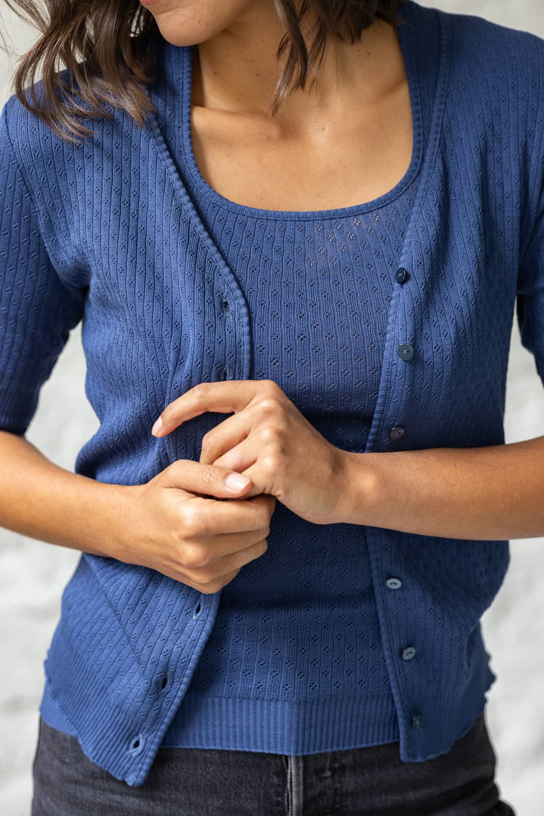 gilet coton ajouré, Macéo - Outremer