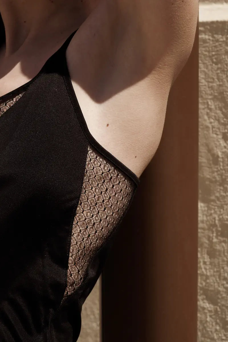 caraco femme renaud 100% jersey de soie - Noir