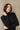 Sous pull col roulé noir femme en mérinos et soie