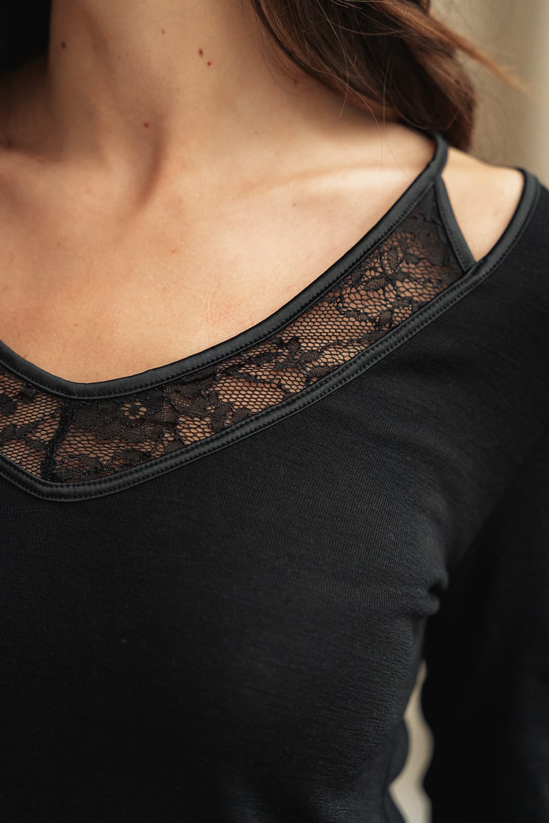 top dentelle, Gabin - Noir