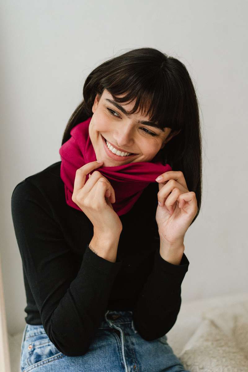 Duo chaud snood & chaussettes - Framboise