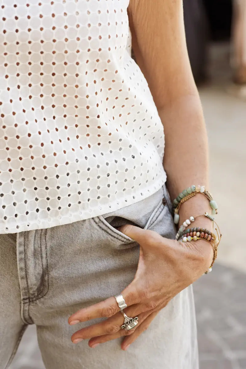 crop top nino - Blanc